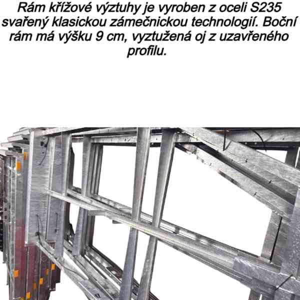 Nový přívěsný vozík 2,35m x1,30, profi - svařovaný rám, DPH - foto 14