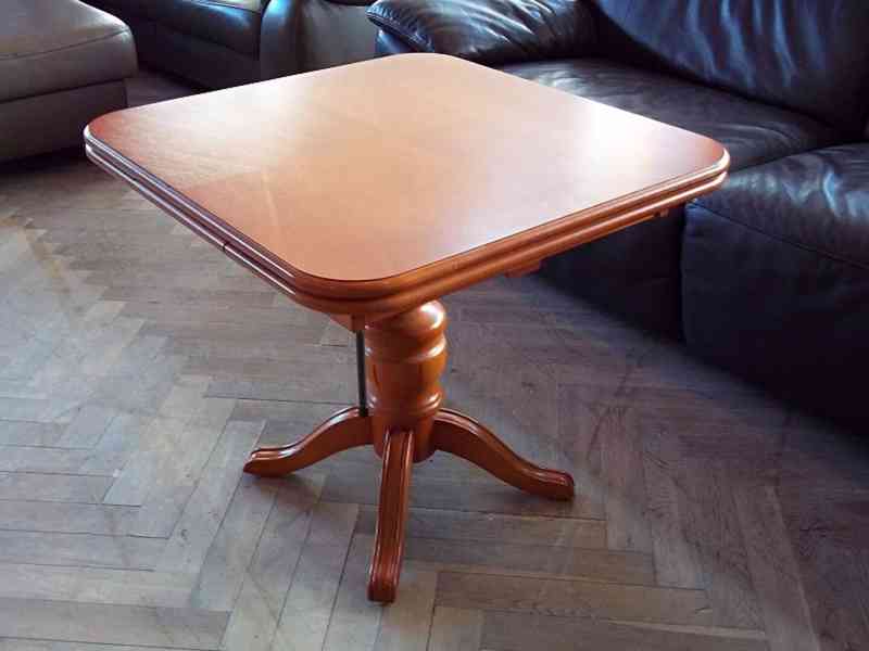  Konferenční stolek mahagon rozkládací s nastavením výšky  - foto 1