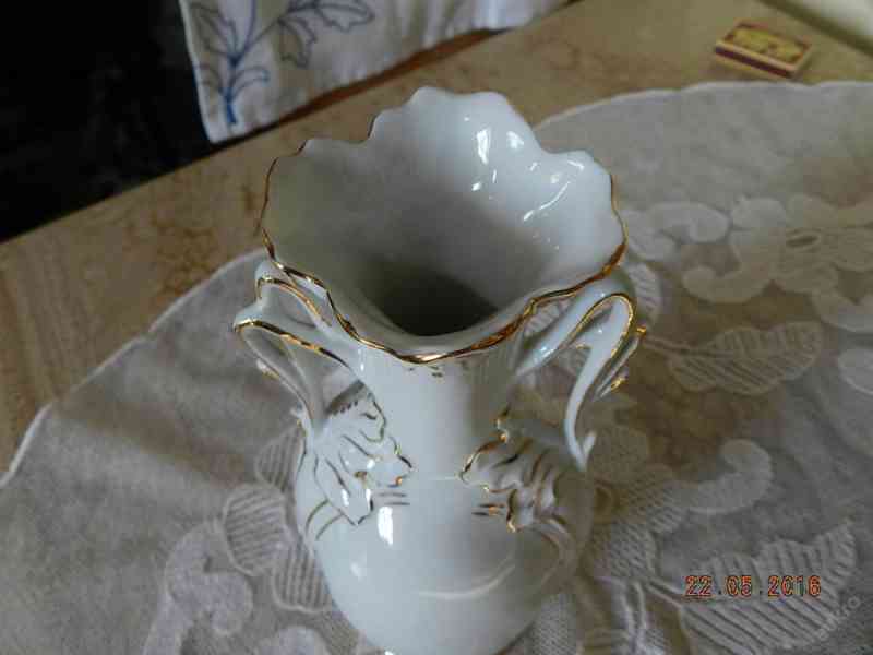 Krásná stará zlacená váza amfora Royal Dux - foto 7