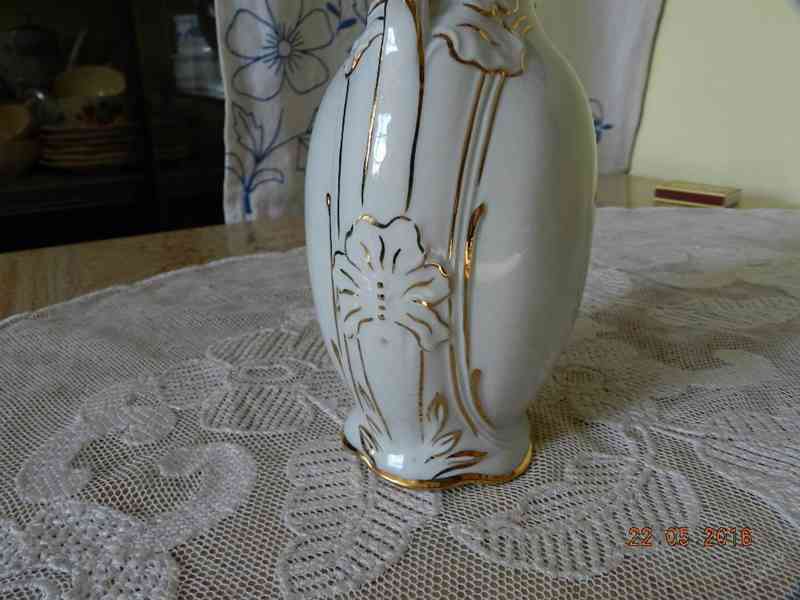 Krásná stará zlacená váza amfora Royal Dux - foto 5