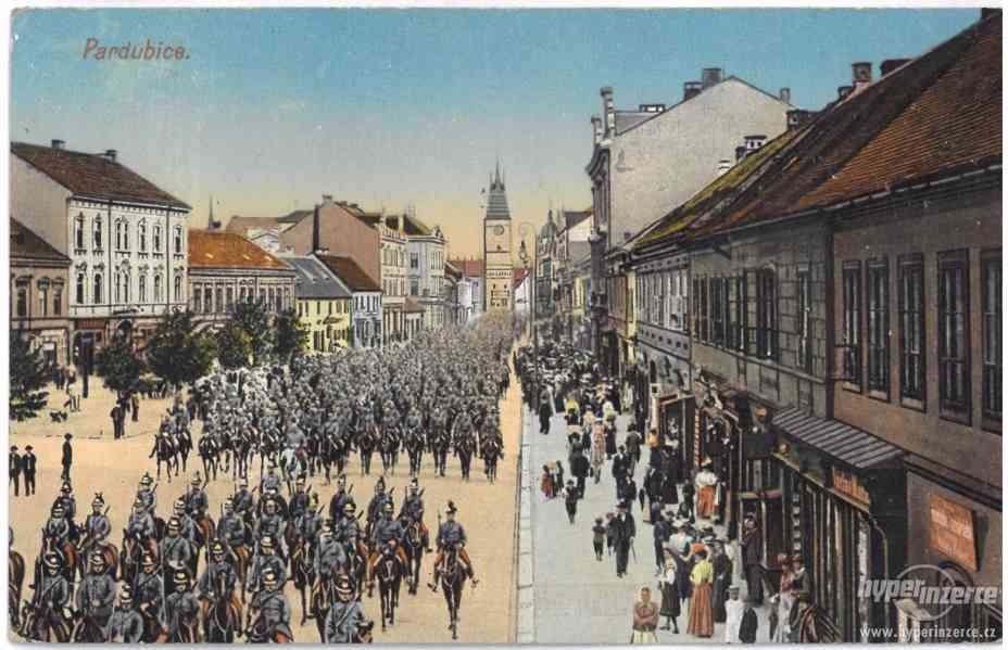 Stará pohlednice - Pardubice - vojsko - 1914 - foto 1