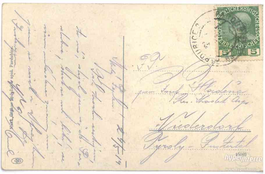 Stará pohlednice - Pardubice - vojsko - 1914 - foto 2