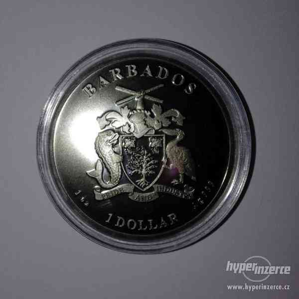 Stříbrná mince Pelikán v kombinaci černého ruthia a zlata - foto 2