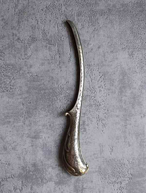 Stříbrný gravírovaný obal na hřeben první republika, Ag 800 - foto 2