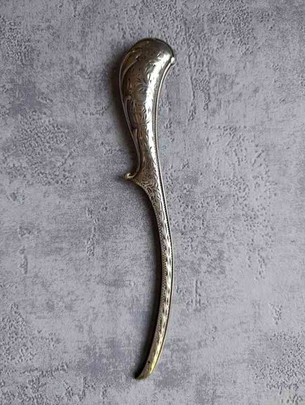 Stříbrný gravírovaný obal na hřeben první republika, Ag 800 - foto 4