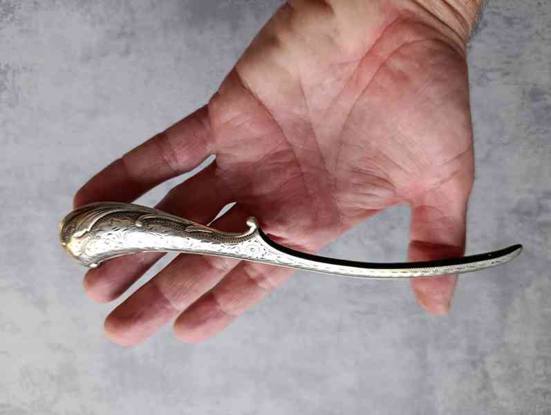 Stříbrný gravírovaný obal na hřeben první republika, Ag 800 - foto 9