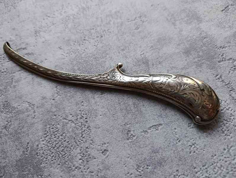 Stříbrný gravírovaný obal na hřeben první republika, Ag 800 - foto 8