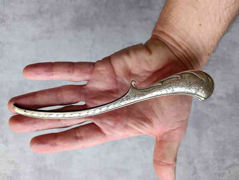 Stříbrný gravírovaný obal na hřeben první republika, Ag 800 - foto 11