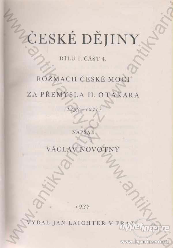 České dějiny I.4 Václav Novotný J. Laichter, Praha - foto 1