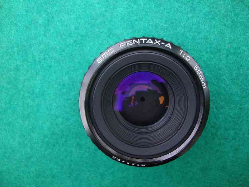 Objektiv SMC Pentax - A 1:2 50mm pěkný plně funkční clona - foto 5