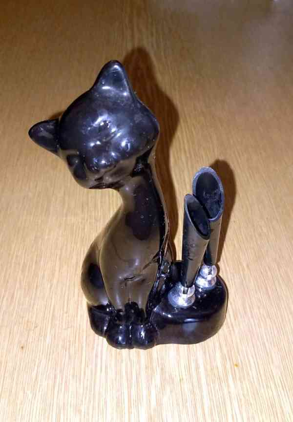 Retro  stojan na pera „Černá kočka“.  - foto 2