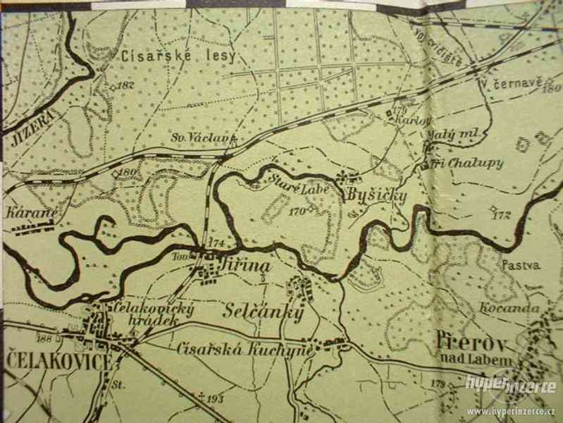 Mapa okolí Č. Brod Nymburk Poděbrady Kouřim 1910 - foto 1