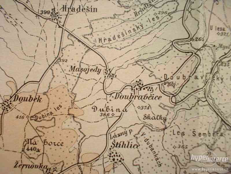 Mapa okolí Č. Brod Nymburk Poděbrady Kouřim 1910 - foto 6