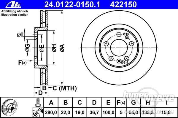 Přední kit Skoda Octavia 1,9 TDI ATE prumer 280mm - foto 2