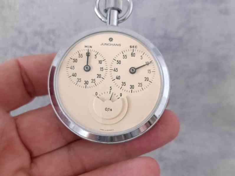 Starožitné kapesní stopky Junghans 1/10s – Německo  - foto 21