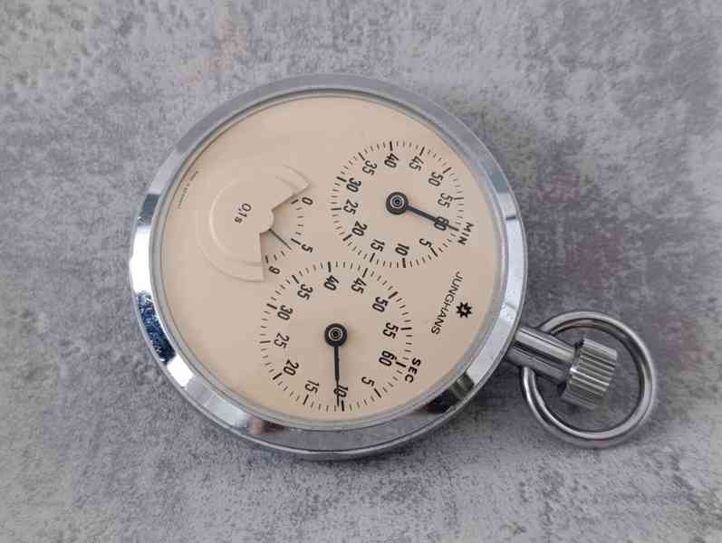 Starožitné kapesní stopky Junghans 1/10s – Německo  - foto 23