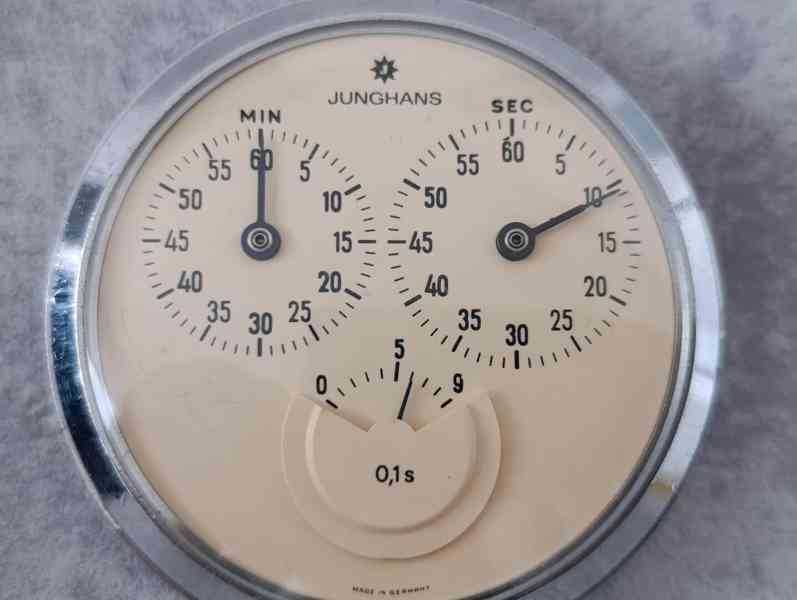 Starožitné kapesní stopky Junghans 1/10s – Německo  - foto 8
