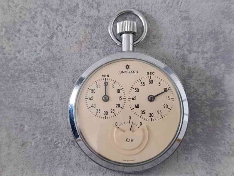 Starožitné kapesní stopky Junghans 1/10s – Německo  - foto 24