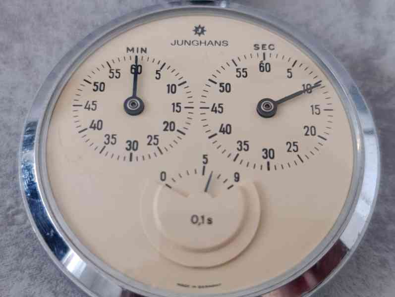 Starožitné kapesní stopky Junghans 1/10s – Německo  - foto 16