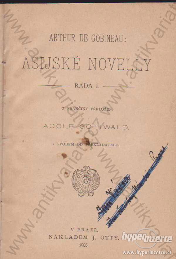 Arthur de Gobineau Asijské novelly řada I 1905 - foto 1
