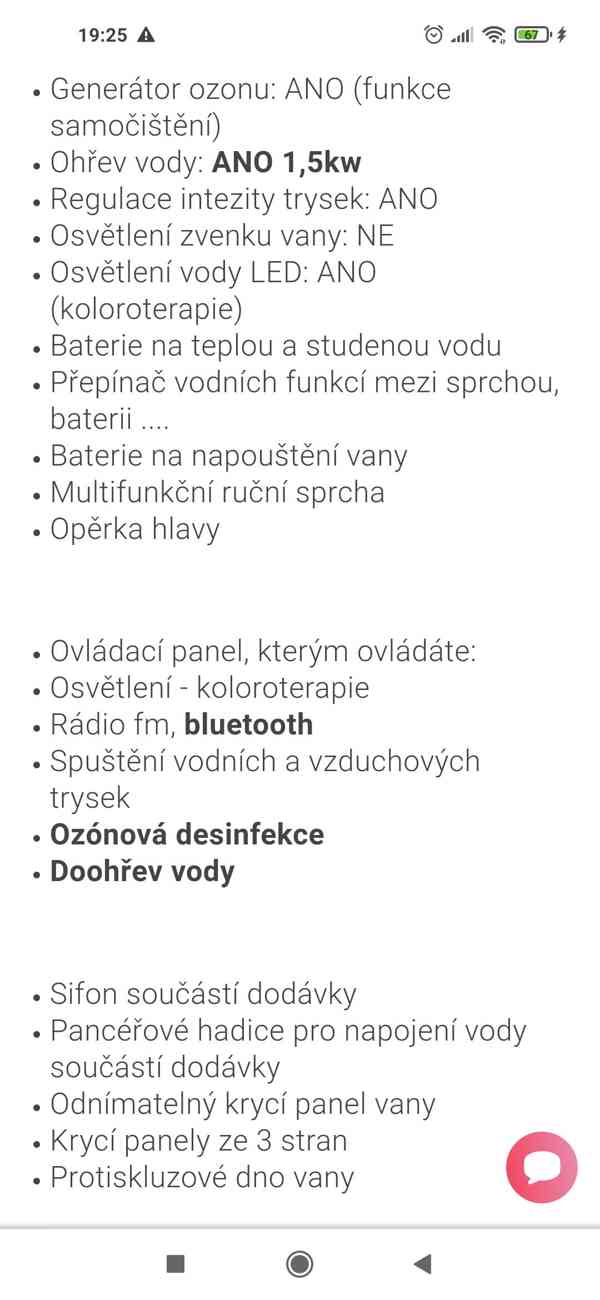Hydromasážní vana s ohřevem  - foto 6