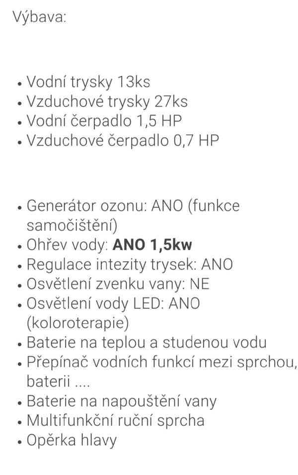 Hydromasážní vana s ohřevem  - foto 4