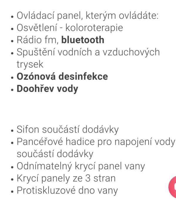 Hydromasážní vana s ohřevem  - foto 3