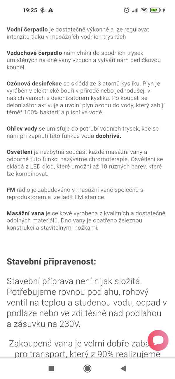 Hydromasážní vana s ohřevem  - foto 5