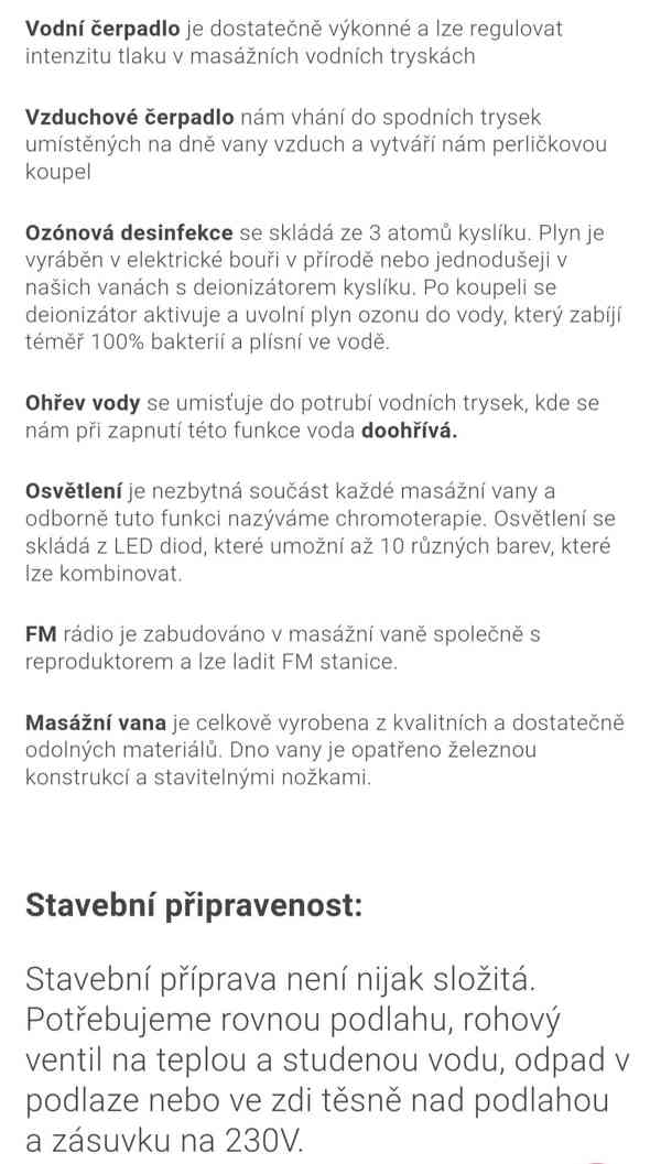 Hydromasážní vana s ohřevem  - foto 2