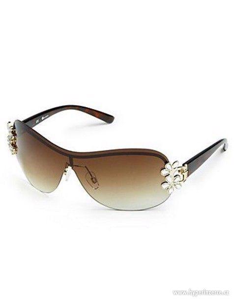 GUESS sluneční brýle Floral Shield hnědé B49 - foto 1