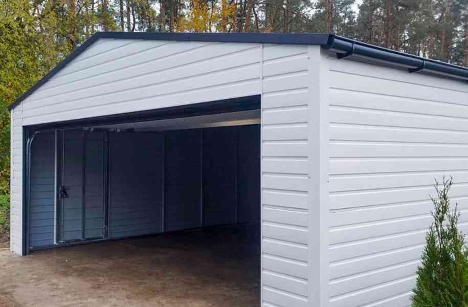 Plechova garáž 6x5,8  sekční vrata -  dveře -  okapy TS835 - foto 2