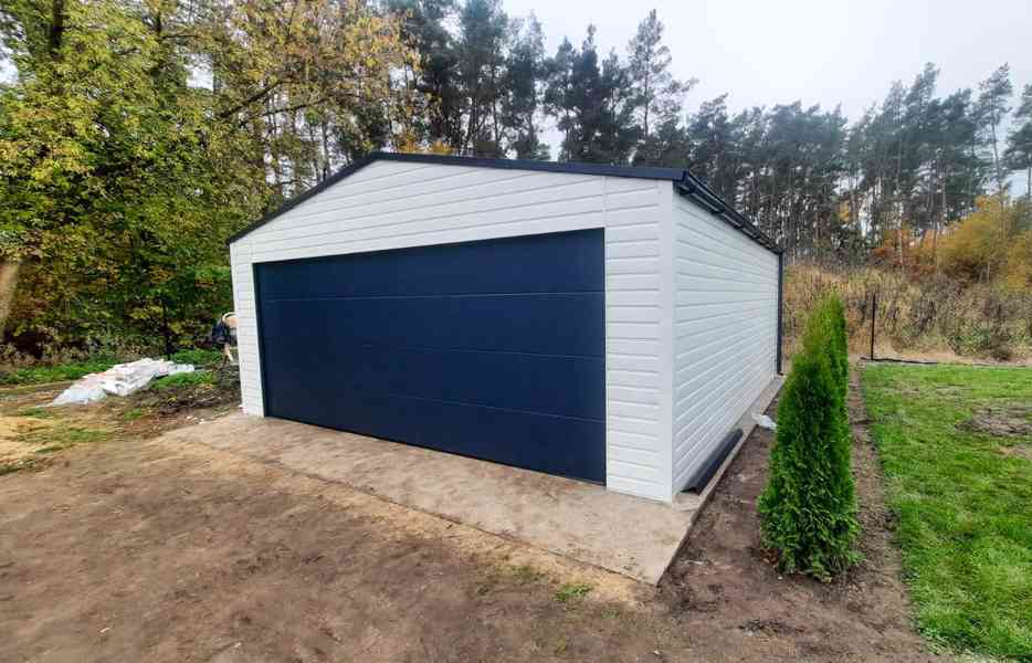 Plechova garáž 6x5,8  sekční vrata -  dveře -  okapy TS835 - foto 4
