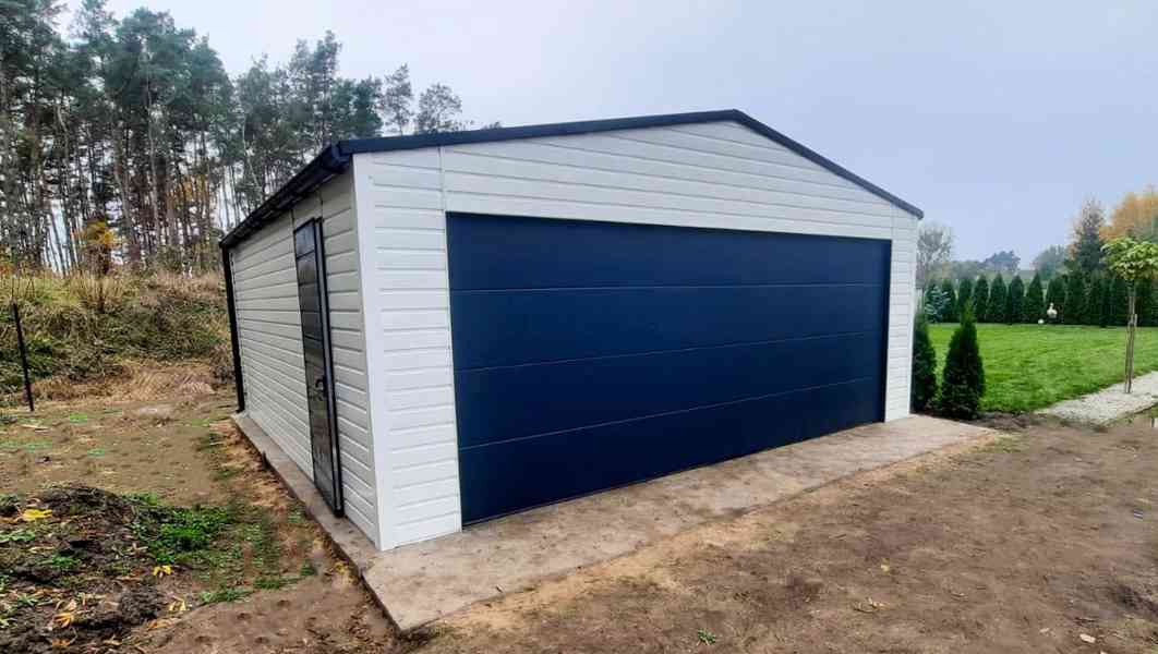 Plechova garáž 6x5,8  sekční vrata -  dveře -  okapy TS835 - foto 5