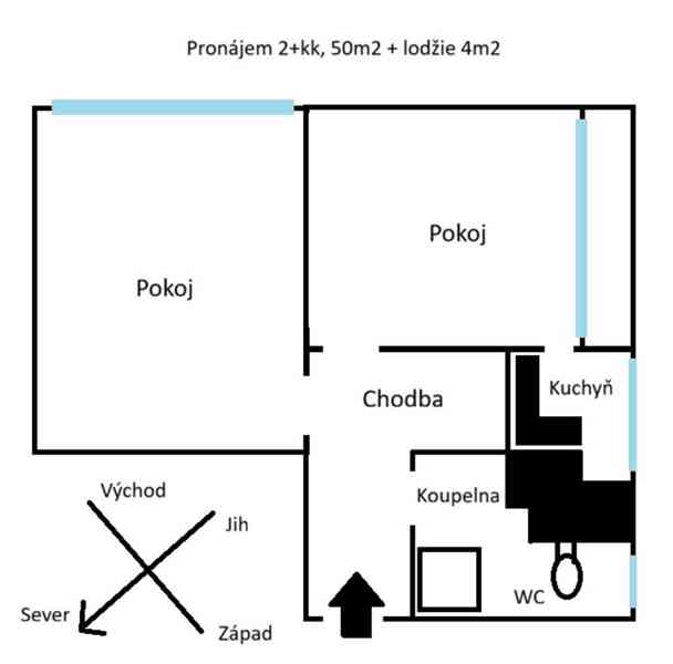 Pronájem 2+kk, 50m2+balk. (LBC - Kristiánov, ul. Na Bídě)  - foto 15