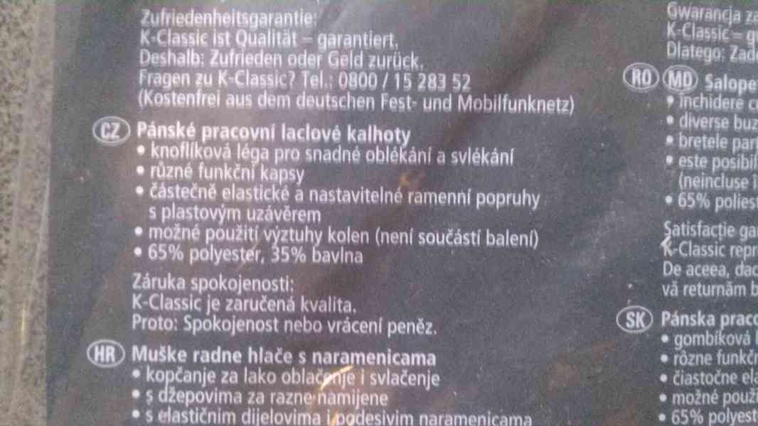 Klasické montérky NOVÉ vel. 48 - foto 2