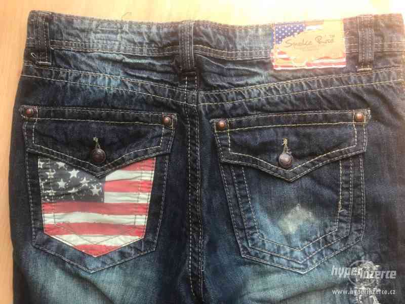 Originální Jeans s americkou vlajkou - foto 4