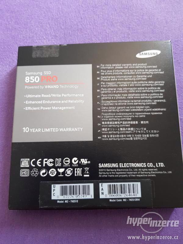 Prodám Samsung SSD 850 PRO (512 GB) - foto 1