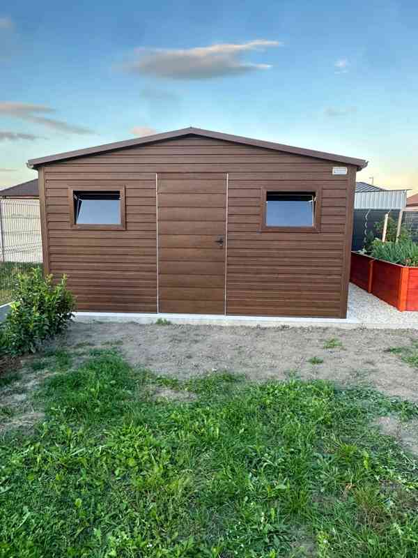 Zahradní domek 5x4m -  dveře -2x okno -  tmavý ořech TS778 - foto 3