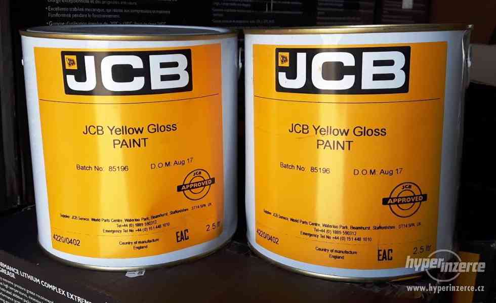 Barva originál JCB - 2,5 L + sprej pro stroje JCB - foto 2