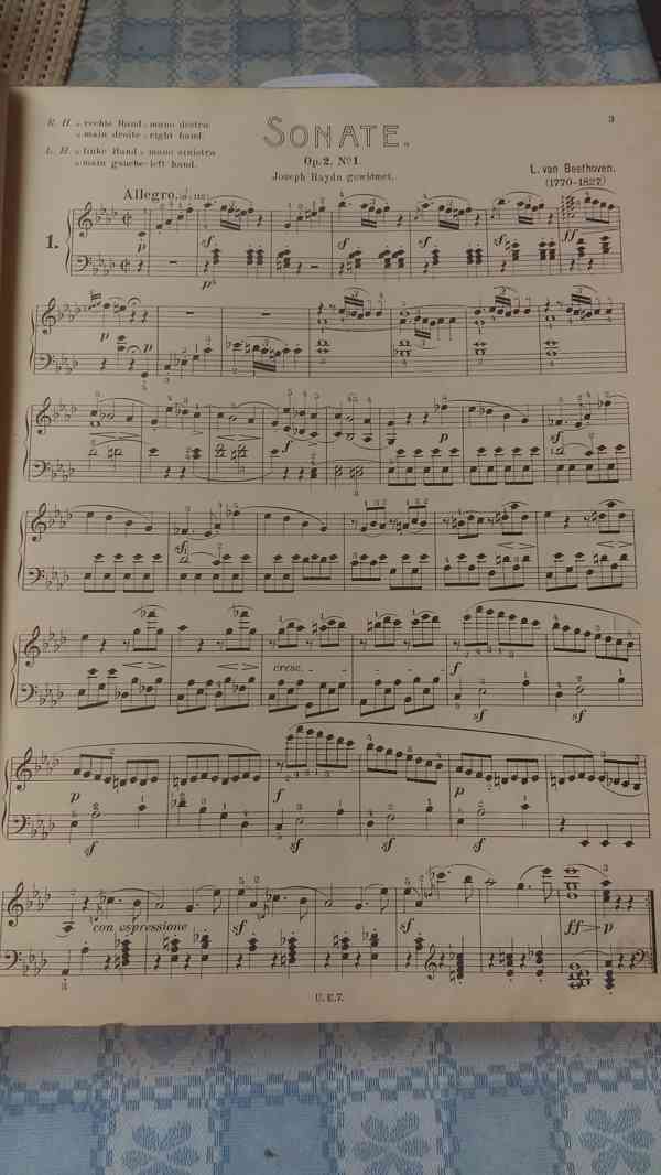 Noty pro klavír, Beethoven - 16 sonát, historický komplet - foto 5