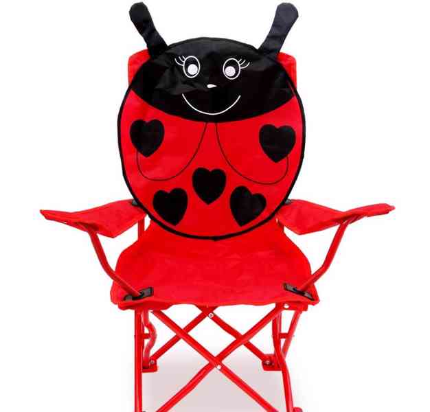 Campingová dětská židle beruška 2ks | červená - foto 1