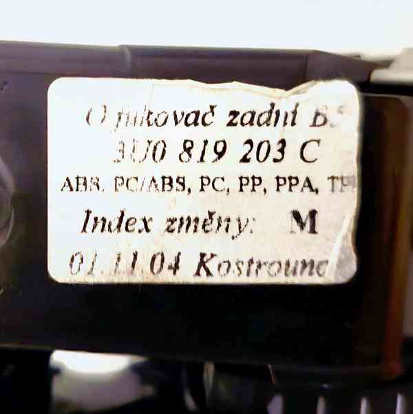 KRÁSNÝ Škoda SUPERB 1 zadní výdech ventilace 3U0 819 203 C - foto 8
