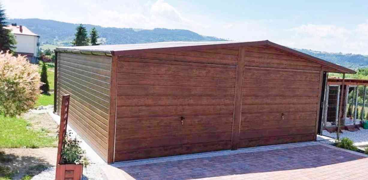 Plechová garáž 7m x 7m +  výklenek, sedlová střecha  - TS381 - foto 7
