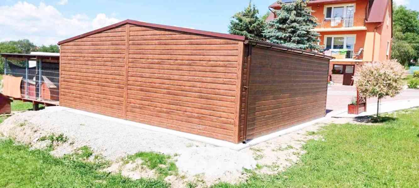 Plechová garáž 7m x 7m +  výklenek, sedlová střecha  - TS381 - foto 4