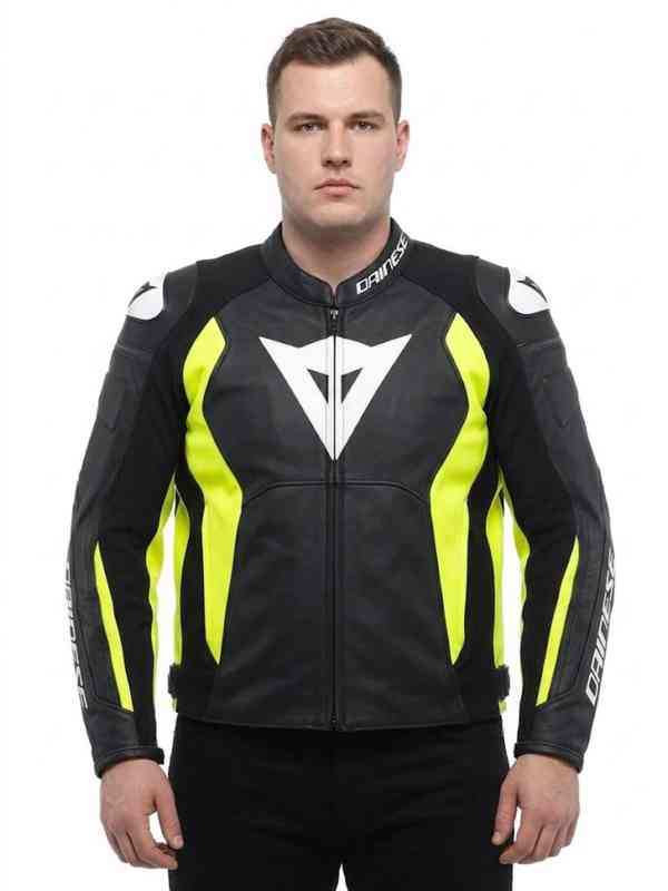 Kožená bunda Dainese Nexus Black/Fluo-Yellow - 60 - foto 8