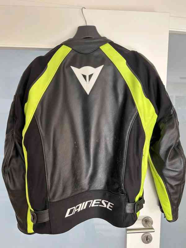 Kožená bunda Dainese Nexus Black/Fluo-Yellow - 60 - foto 2