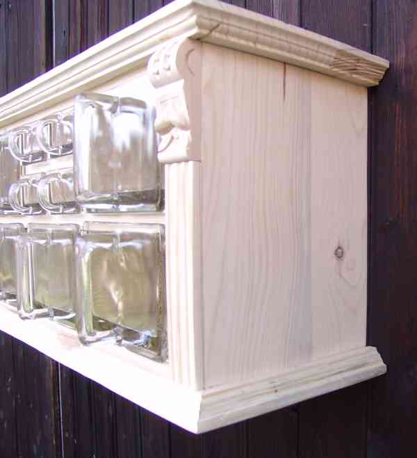 Starožitné skleněné kořenky s poličkou - foto 5