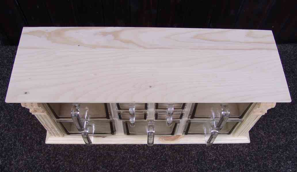 Starožitné skleněné kořenky s poličkou - foto 10