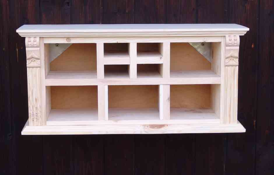 Starožitné skleněné kořenky s poličkou - foto 13