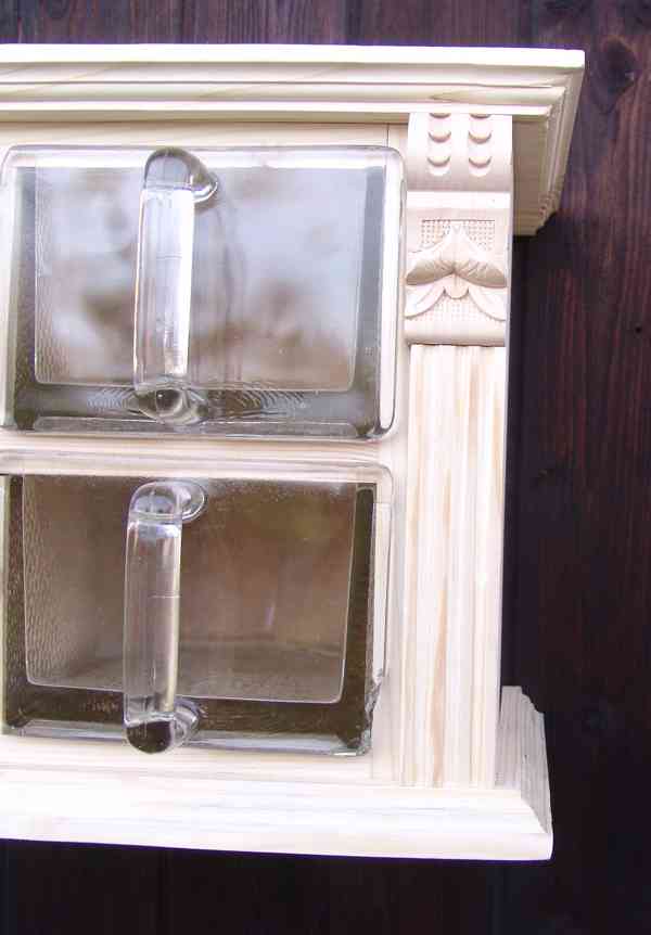 Starožitné skleněné kořenky s poličkou - foto 8